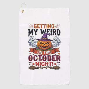 Getting Weird Halloween Pumpkin Ghosts Witch Hat_1 Golf Towel
