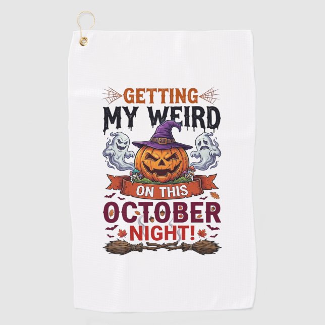 Getting Weird Halloween Pumpkin Ghosts Witch Hat_1 Golf Towel (Front)