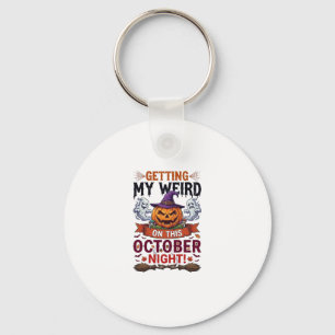 Getting Weird Halloween Pumpkin Ghosts Witch Hat_1 Key Ring