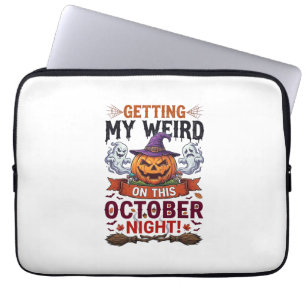 Getting Weird Halloween Pumpkin Ghosts Witch Hat_1 Laptop Sleeve