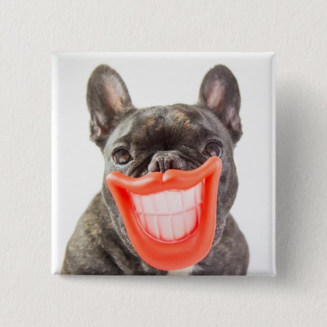 Getty Images | A Smiling Dog 15 Cm Square Badge (Front)