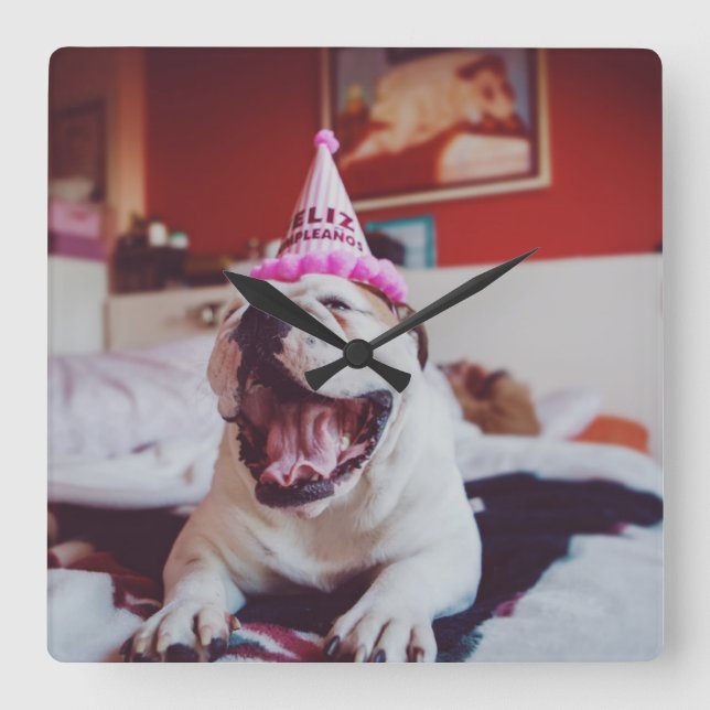 Getty Images | British Bulldog Square Wall Clock (Front)