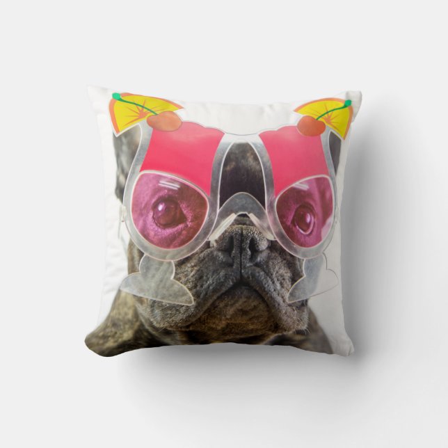 Getty Images | Dog With Cocktail Glasses Cushion (Front)