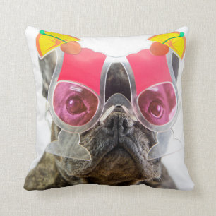 Getty Images Dog With Cocktail Glasses Cushion