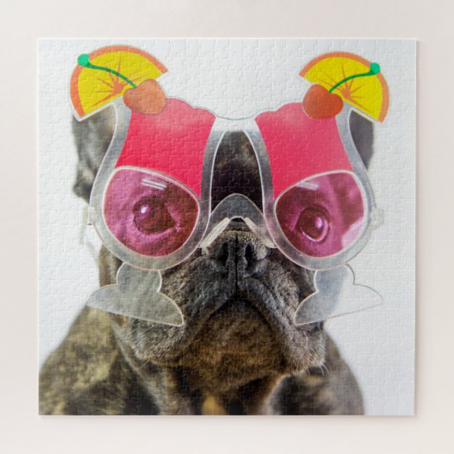Getty Images | Dog With Cocktail Glasses Jigsaw Puzzle (Horizontal)