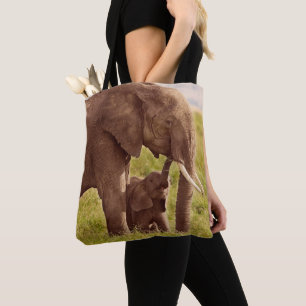 Getty Images   Elephant & Baby Tote Bag