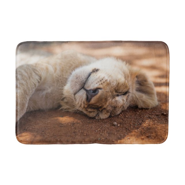 Getty Images | Sleeping Lion Cub Bath Mat (Front)