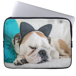 Getty Images Sleepy Dog with Cat Headband Laptop Sleeve