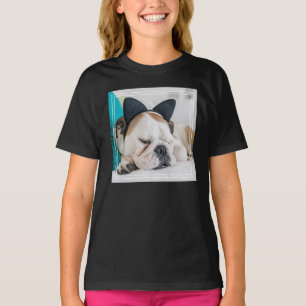 Getty Images   Sleepy Dog with Cat Headband T-Shirt