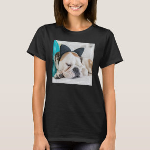 Getty Images   Sleepy Dog with Cat Headband T-Shirt