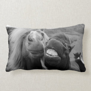 Getty Images   Smiling Horses Lumbar Cushion