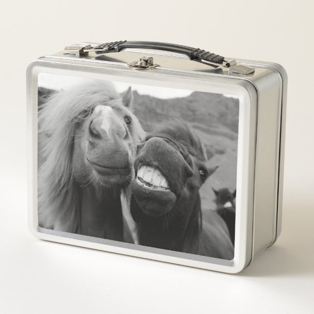 Getty Images | Smiling Horses Metal Lunch Box (Front)