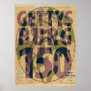 Gettysburg 150th Anniversary Map Poster
