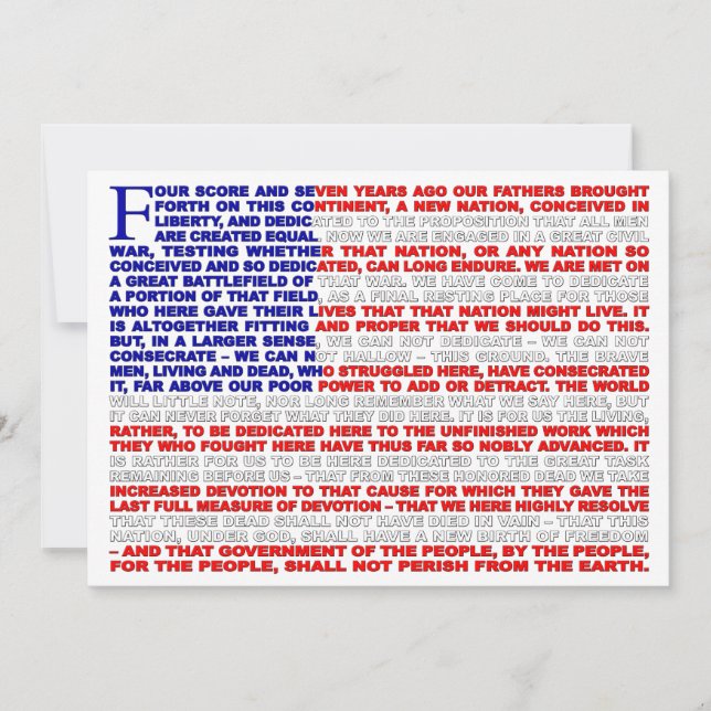 Gettysburg Address Invite (Front)