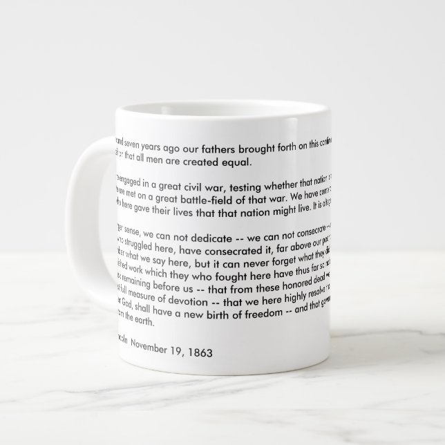 Gettysburg Address Jumbo Mug (Front Left)