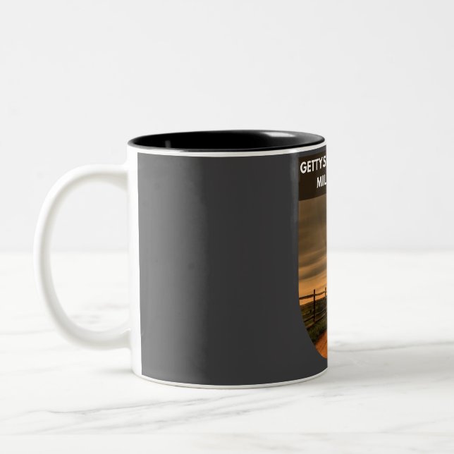 Gettysburg National Military Park farm lane  Two-Tone Coffee Mug (Left)