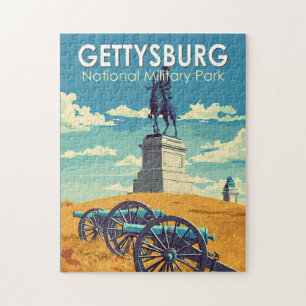 Gettysburg National Military Park Travel Art Retro Jigsaw Puzzle