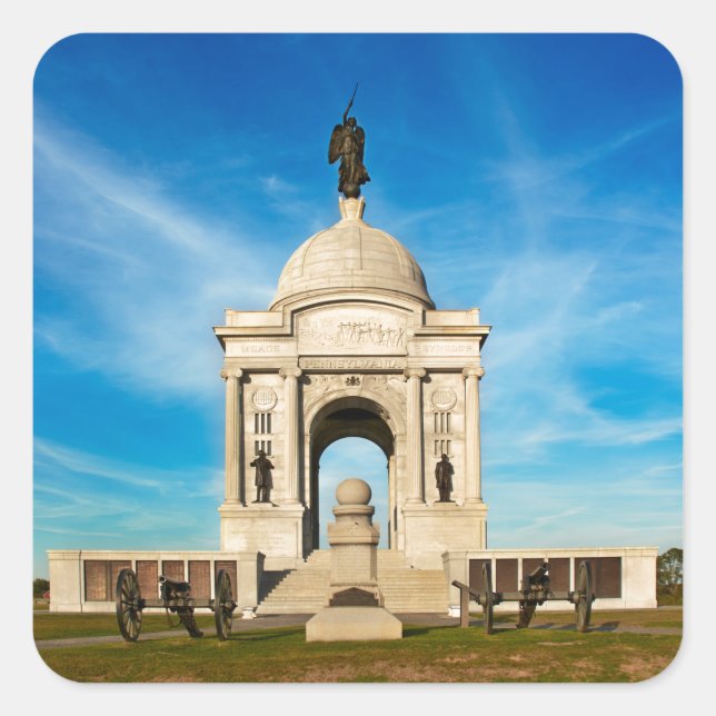 Gettysburg National Park - Pennsylvania Memorial Square Sticker (Front)