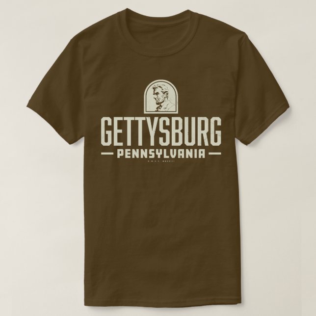 Gettysburg Pennsylvania Tan T-Shirt (Design Front)