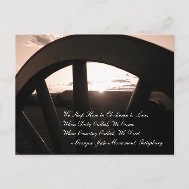 Gettysburg Sunset Postcard (Front)