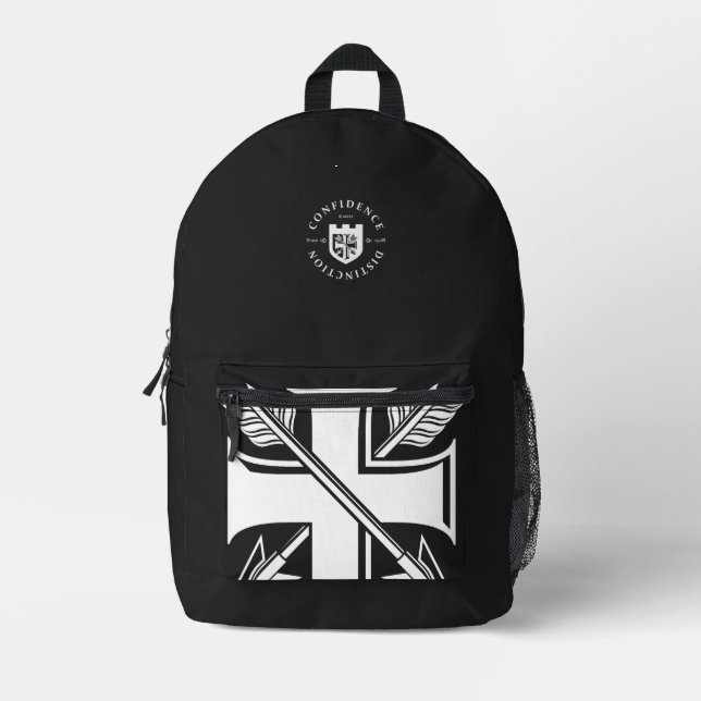 GEUEE Vintage Knight Series Printed Backpack (Front)