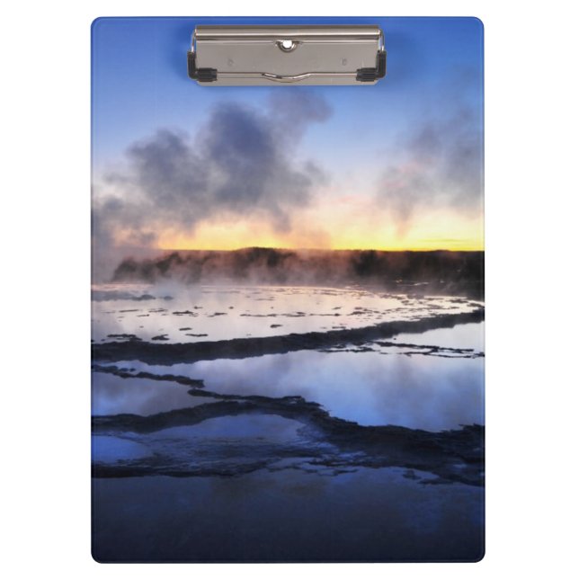 Geyser Smoke at Sunset Clipboard (Front)