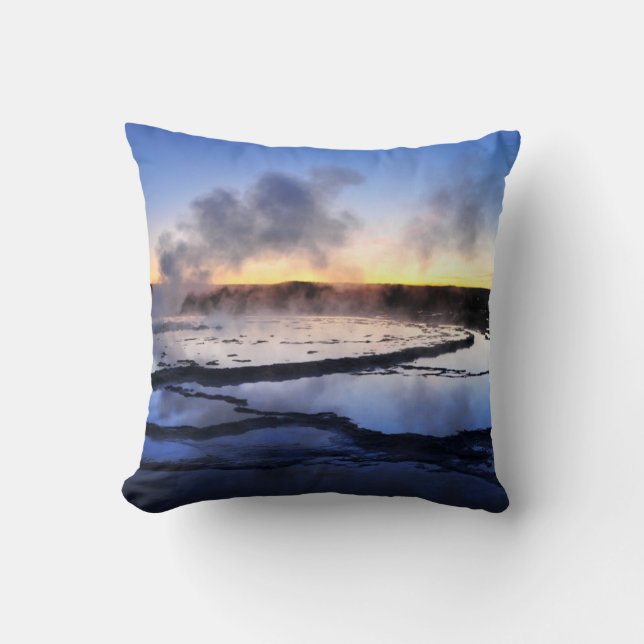 Geyser Smoke at Sunset Cushion (Front)