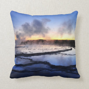 Geyser Smoke at Sunset Cushion
