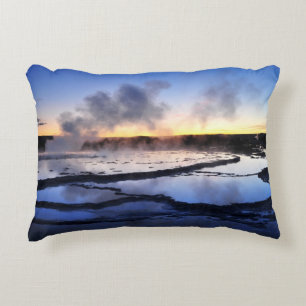Geyser Smoke at Sunset Decorative Cushion