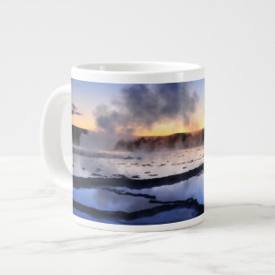 Geyser Smoke at Sunset Large Coffee Mug