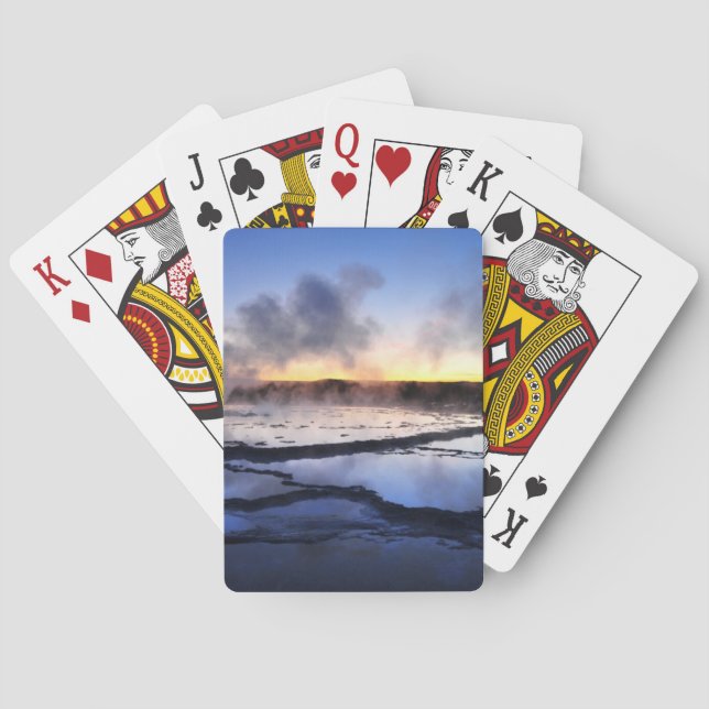 Geyser Smoke at Sunset Playing Cards (Back)