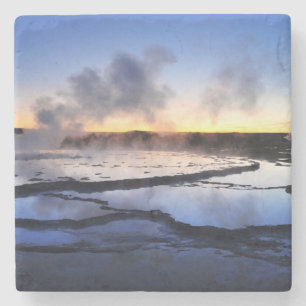 Geyser Smoke at Sunset Stone Coaster