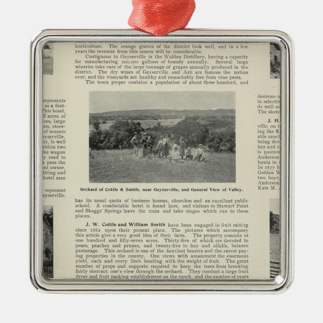 Geyserville, California Metal Tree Decoration (Front)