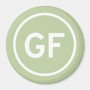 GF for Gluten free food logo branding natural Magnet