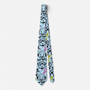 GFT01-Graffiti Mainly Black. Lblue BG Tie