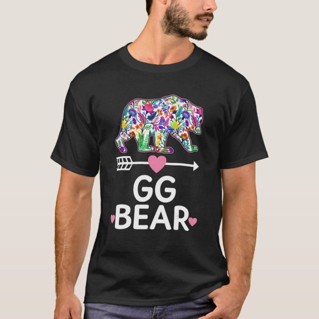Gg Bear Mothers Day Floral Matching Family Outfits T-Shirt (Front)