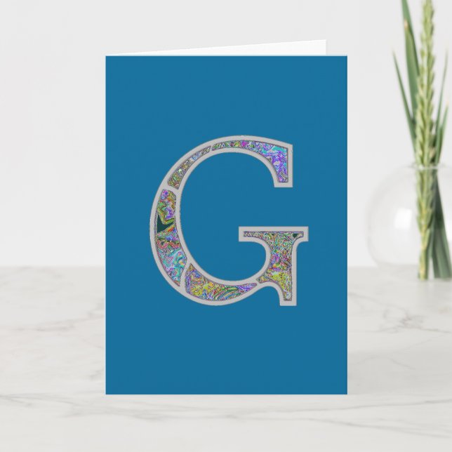 Gg Illuminated Monogram Note Card (Front)