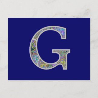 Gg Illuminated Monogram Postcard