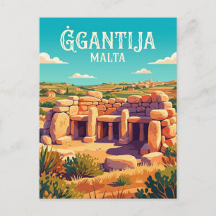 Ġgantija Temples Malta Postcard