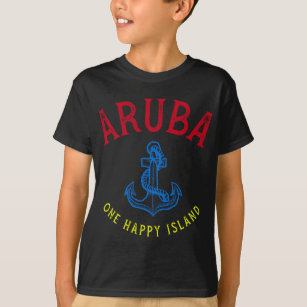 GGT Souvenir Travel Aruba One Happy Island Anchor  T-Shirt