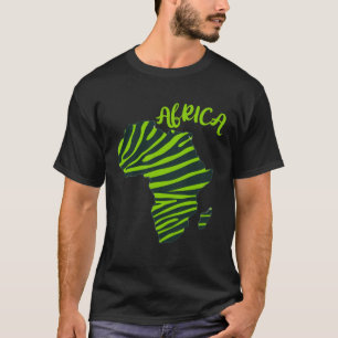 GGT Zebra Green Striped Continent Africa T-Shirt