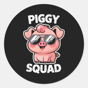 Ggy Squad G Wearing Sungles As Animal Funny Farmer Classic Round Sticker