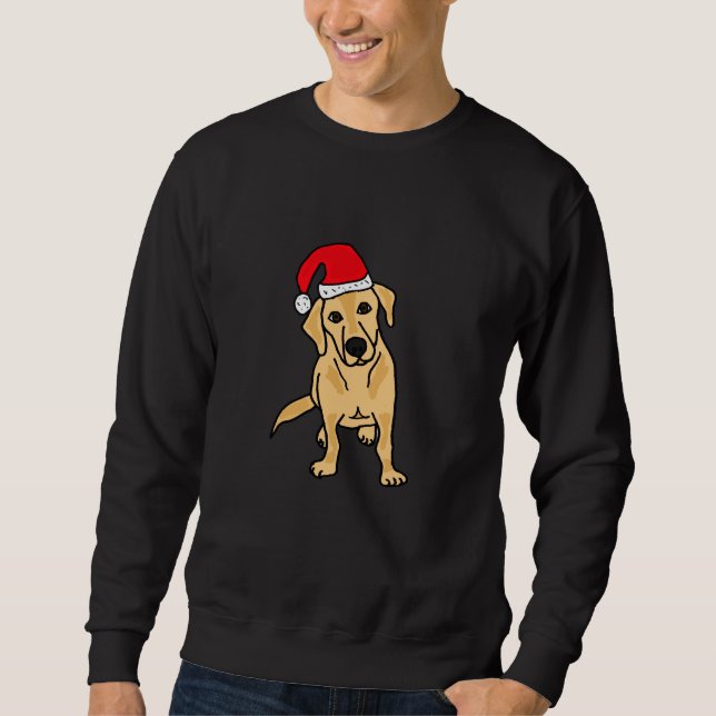 GH- Funny Yellow Labrador in Santa Hat Sweatshirt (Front)