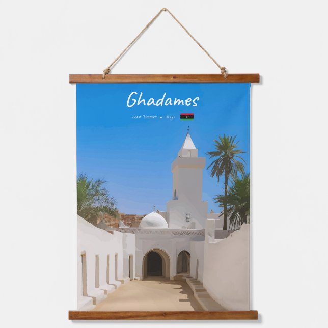 Ghadames, Libya - White Mosque Hanging Tapestry (Front)