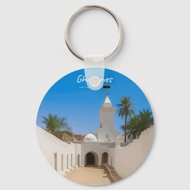 Ghadames, Libya - White Mosque Key Ring (Front)