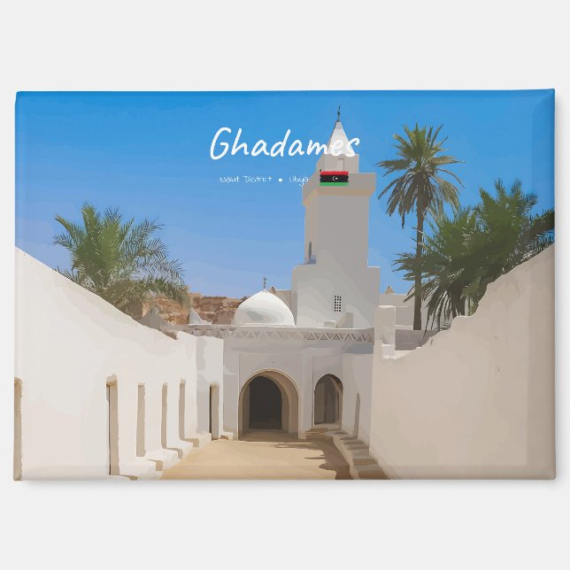 Ghadames, Libya - White Mosque Magnet (Front)