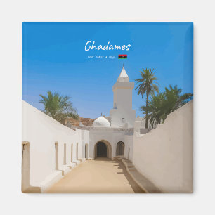Ghadames, Libya - White Mosque Magnet