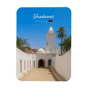 Ghadames, Libya - White Mosque Rounded Magnet