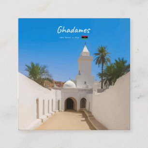 Ghadames, Libya - White Mosque Square Business Card