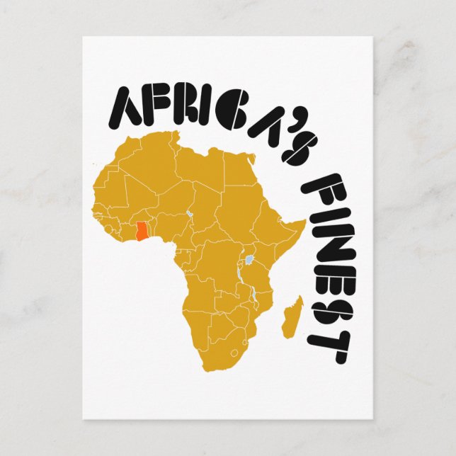 Ghana, Africa's Finest map of Africa Postcard (Front)